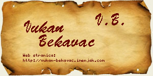 Vukan Bekavac vizit kartica